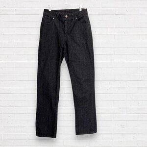 RIDERS by LEE Size 12 Long Vintage Y2K Straight Leg High Rise Black Denim Jeans